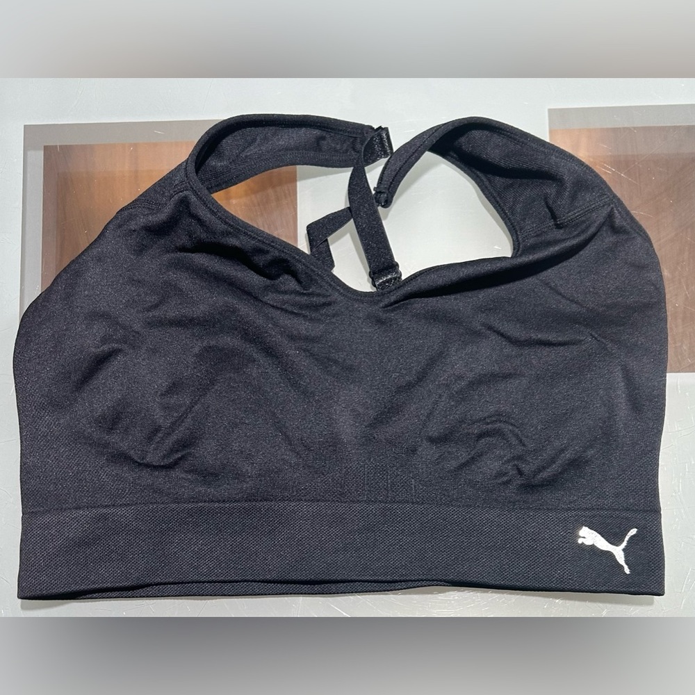 Puma Sports Bra Size L Criss Cross Adjustable Straps